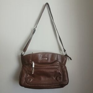 Nwot Vintage ALIA Brown crossbody handbag pu leather lots of compartments